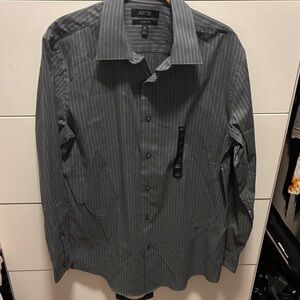 Apt. 9 Men's Charcoal Pinstripe Dress Shirt